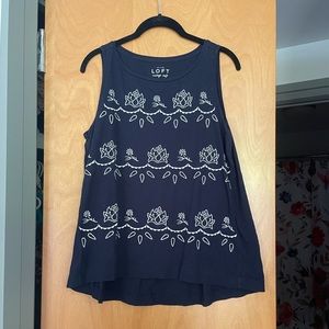 Loft / Vintage Soft Embroidered Tank / M